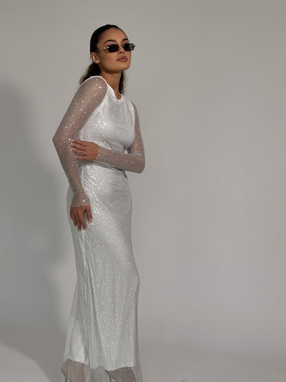 Рокля Beatrisa от мрежа с блясък