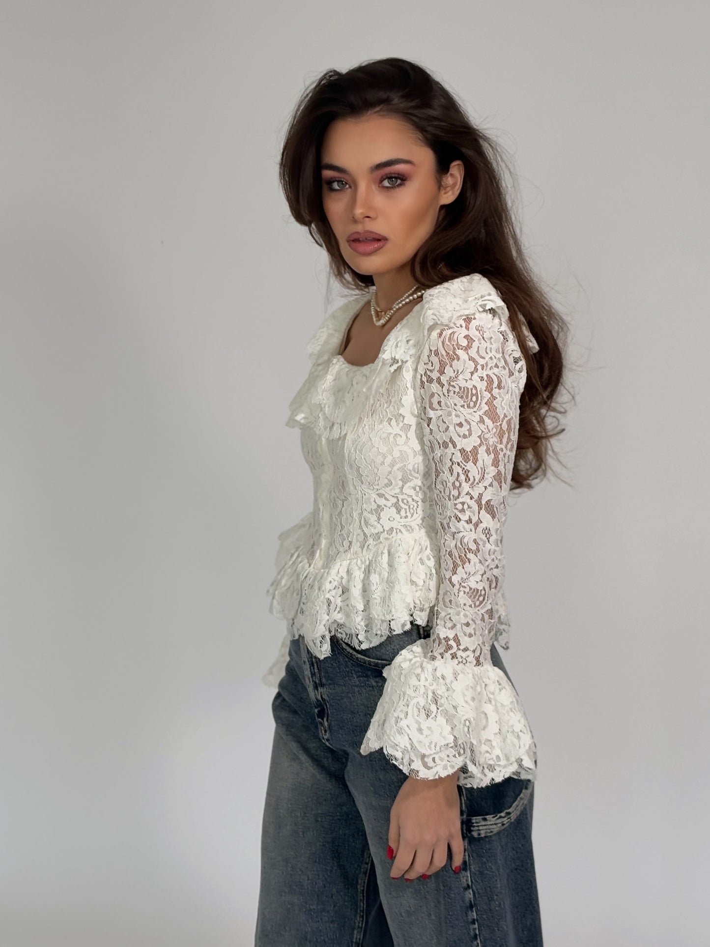 Дантелена блуза корсет Leyla