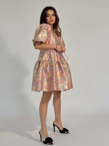 Glamour dress with gold effect