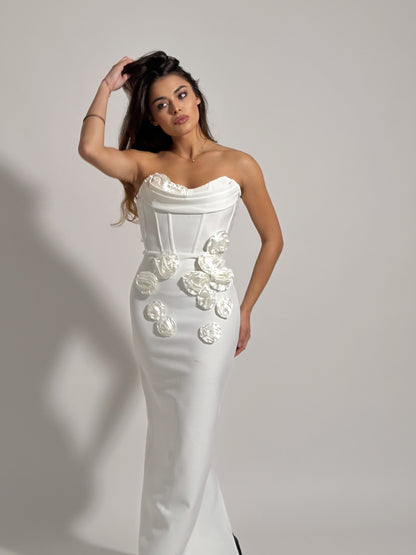 Бандажна рокля Emily с рози