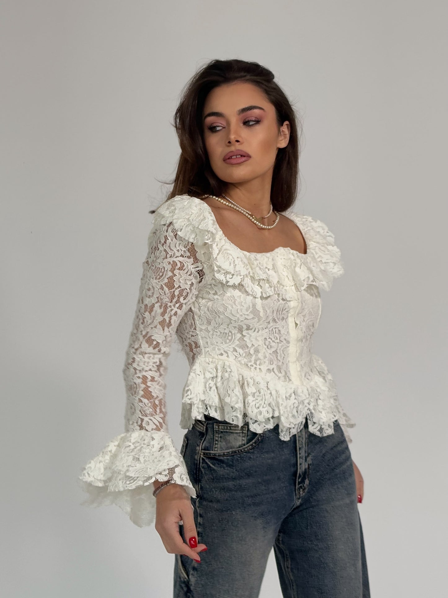 Дантелена блуза корсет Leyla