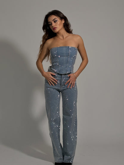 Дънки с камъни Glam