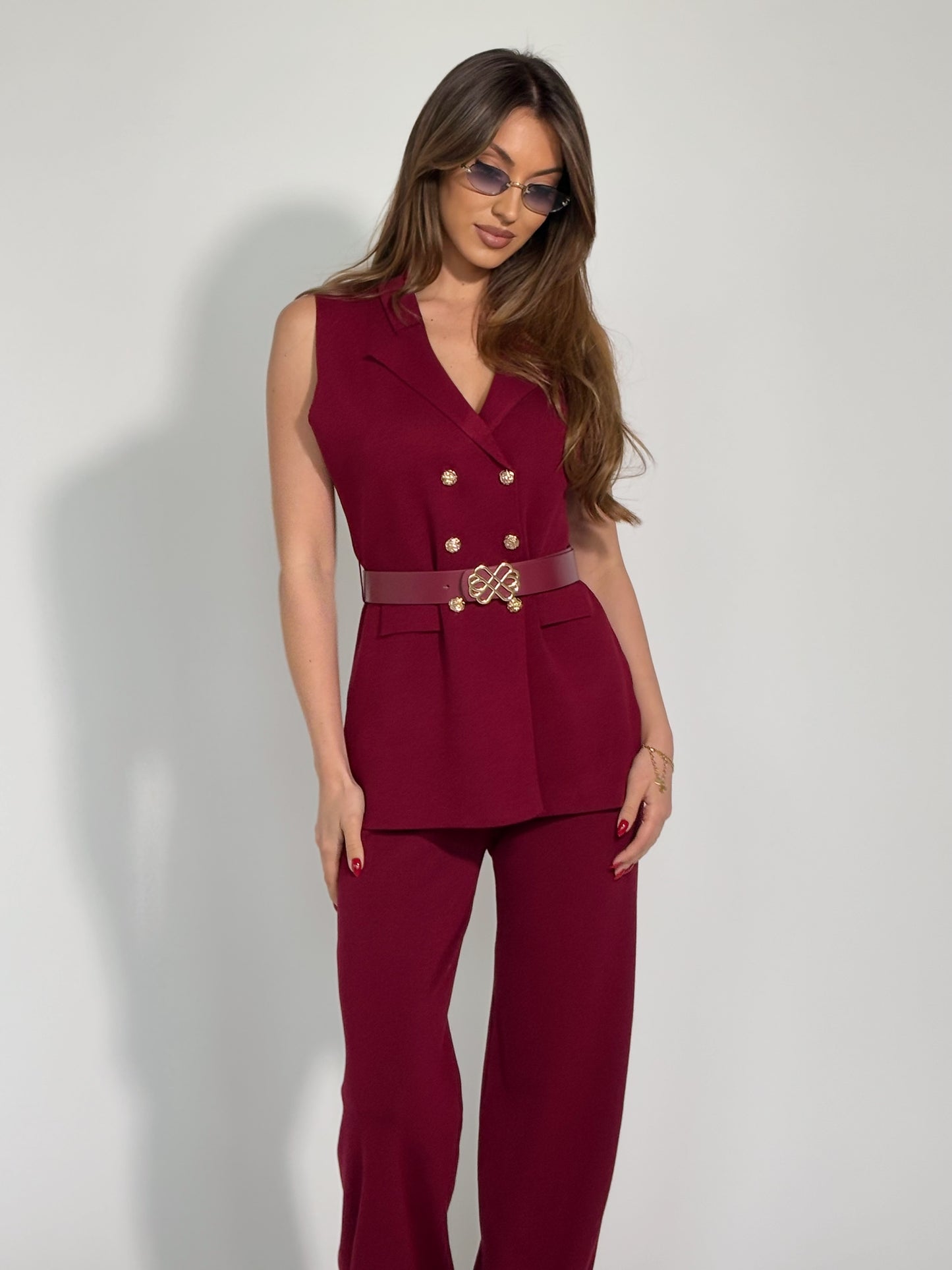 Комплект Radena от фино плетиво с колан