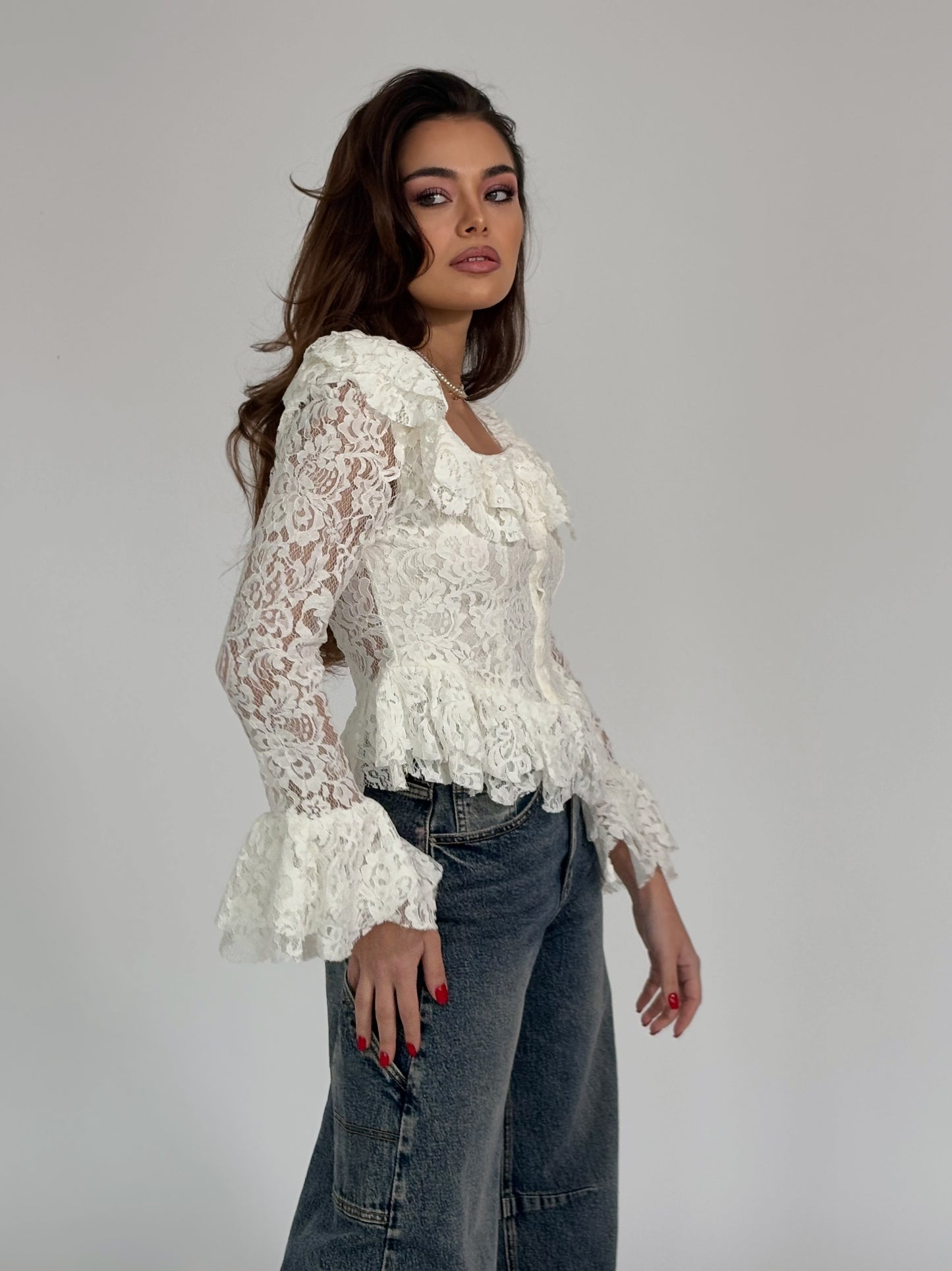 Дантелена блуза корсет Leyla
