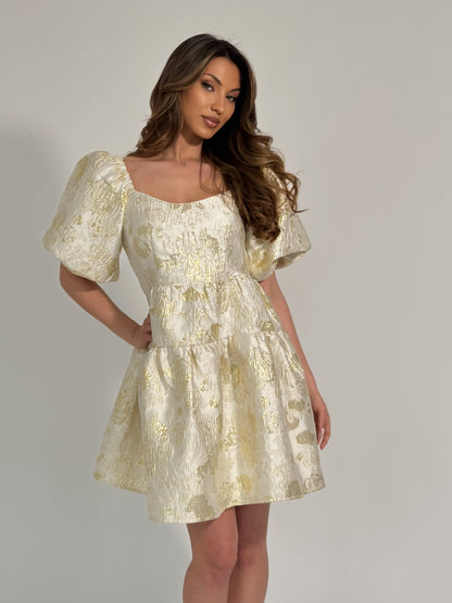 Glamour dress with gold effect