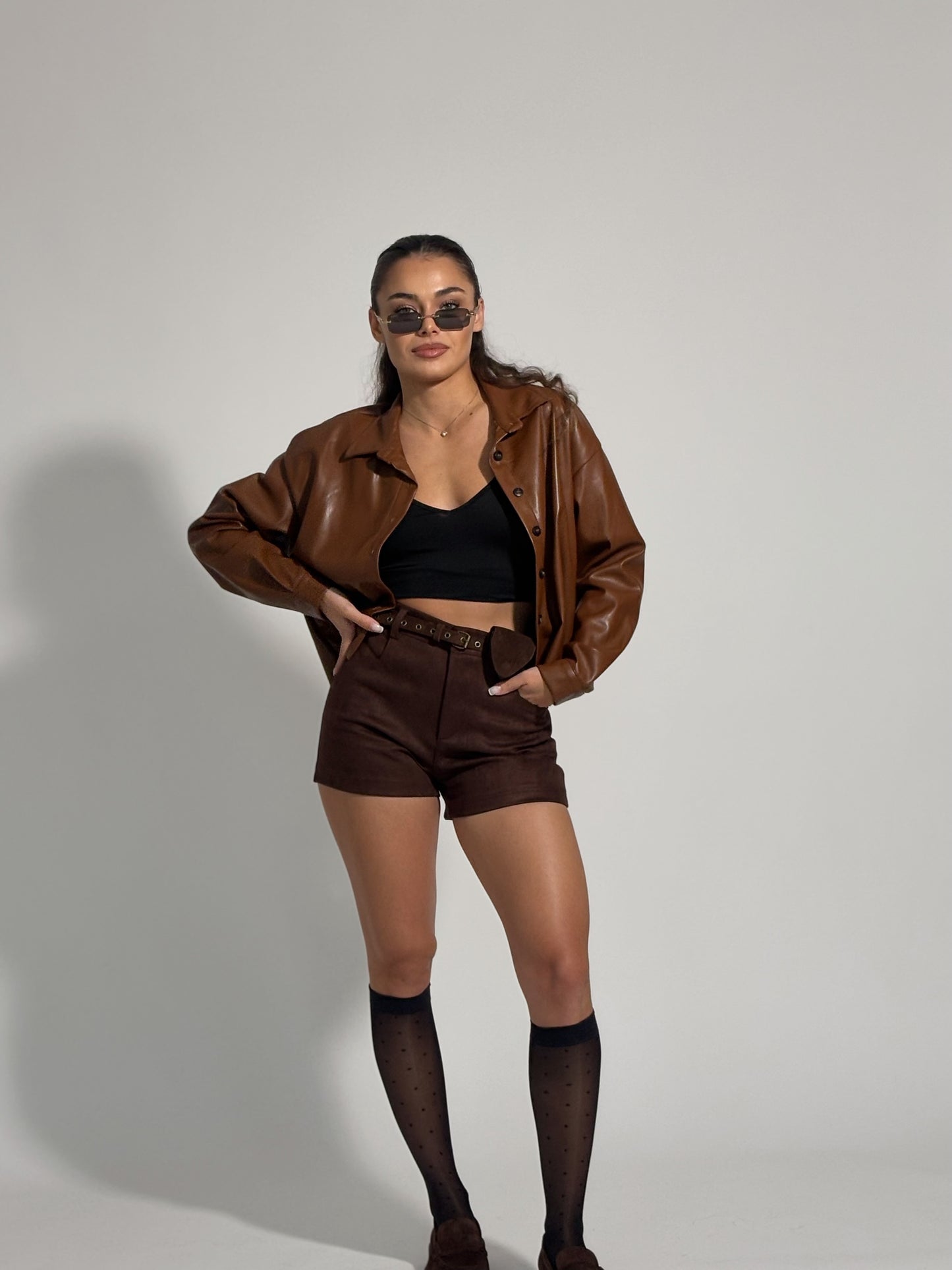 Велурен панталон Dolia с колан чантичка