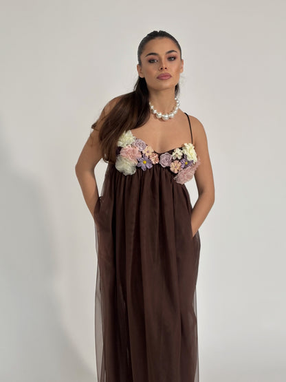 Rochie Vella din tul cu flori