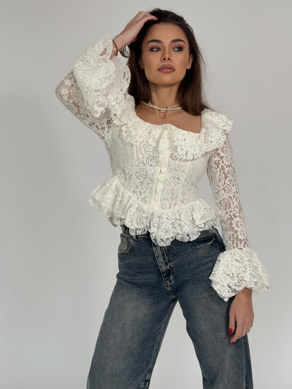 Дантелена блуза корсет Leyla