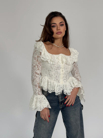 Дантелена блуза корсет Leyla