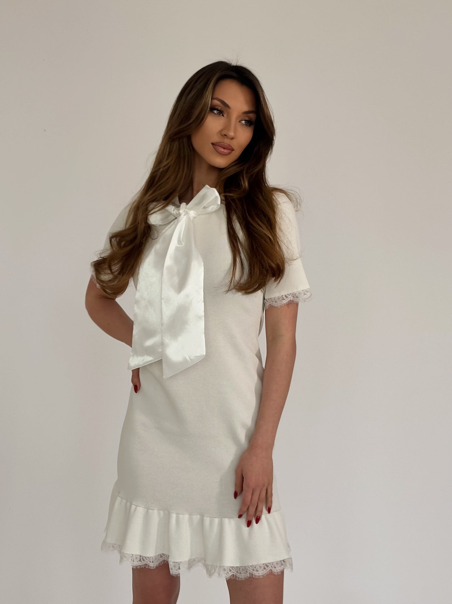 Verina dress with satin ribbon