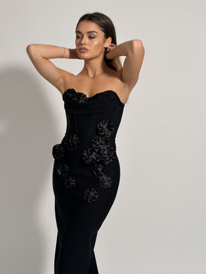 Бандажна рокля Emily с рози