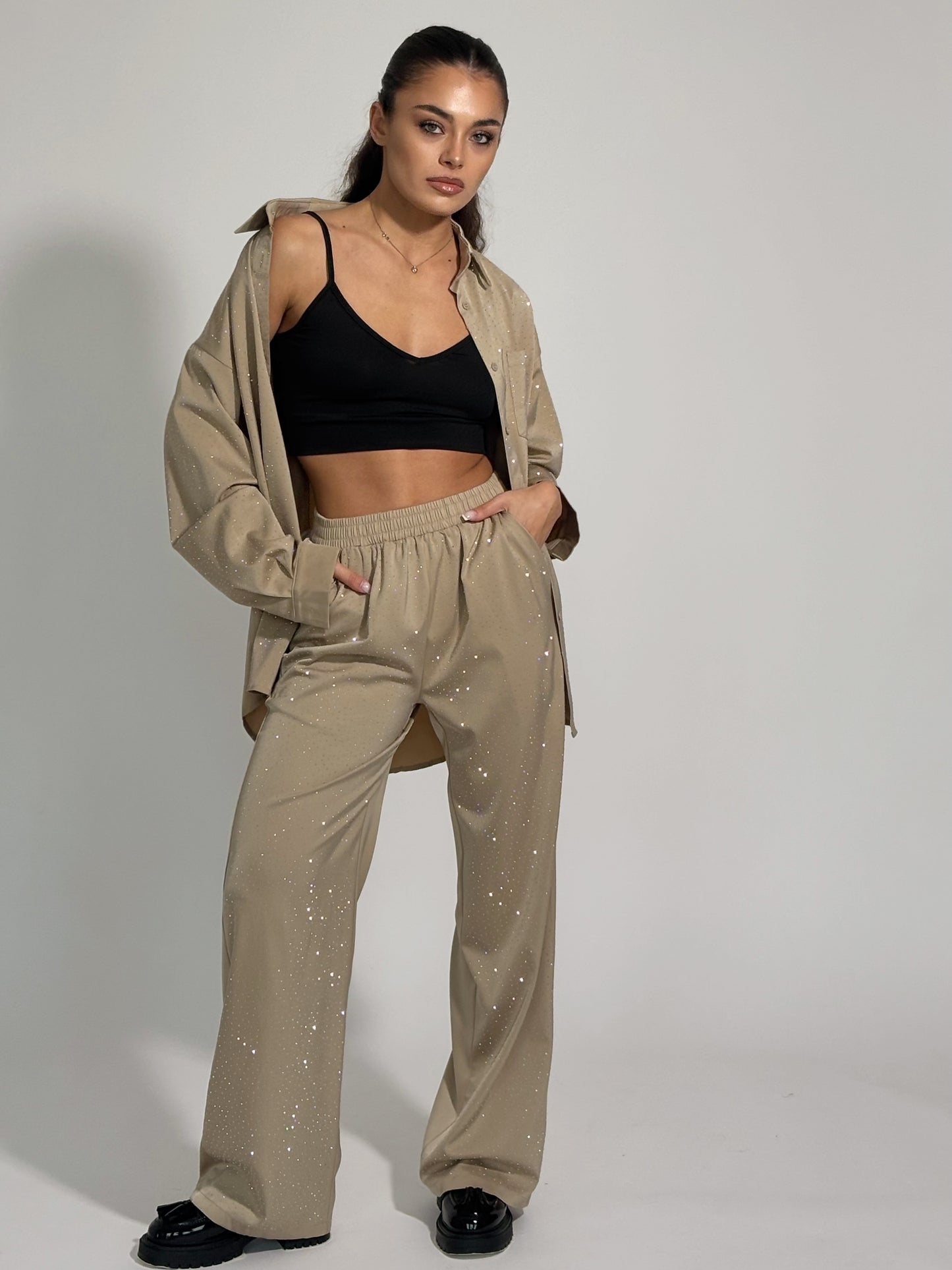 Сатенен комплект Ohara с камъни