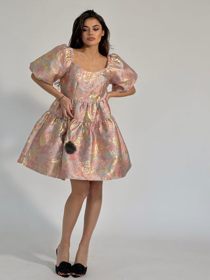 Glamour dress with gold effect