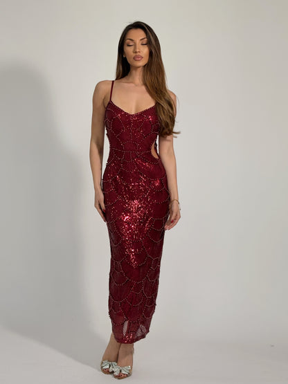 Рокля Arielle с пайети и перли