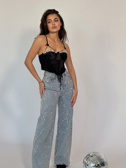 Сатенен корсет Palomita с камъни