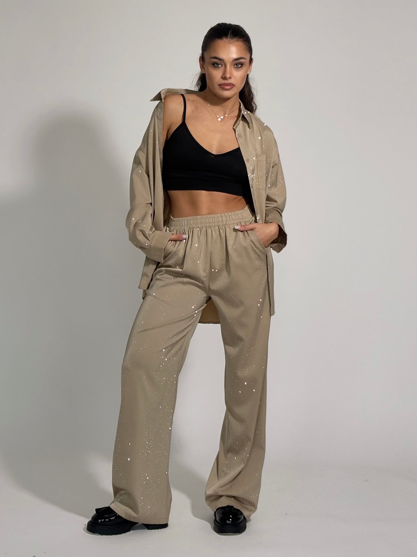 Сатенен комплект Ohara с камъни