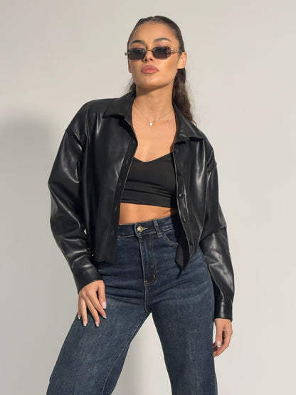 Кожено яке тип риза Violi