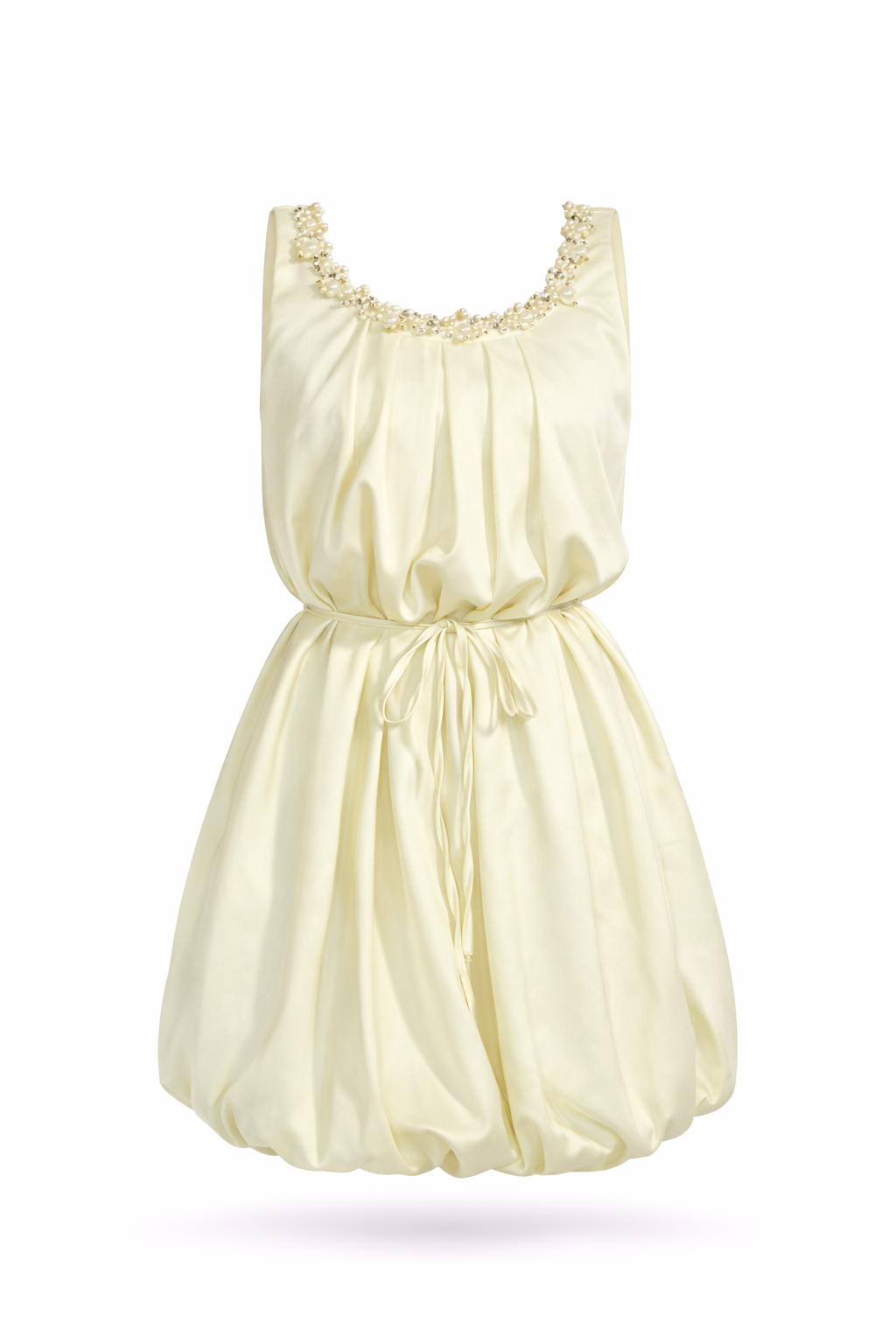 Сатенена рокля с перли Corina