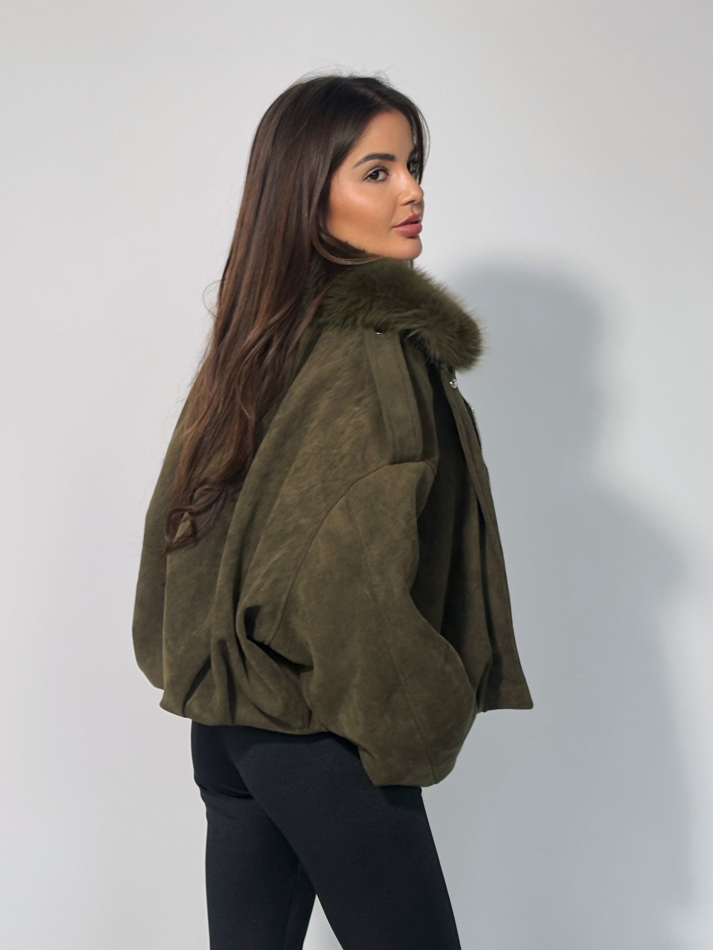 Велурено яке Romanita с пух