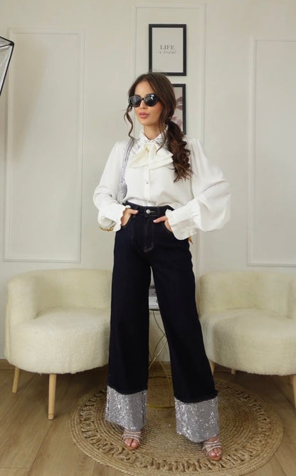 Дънки с камъни Shine