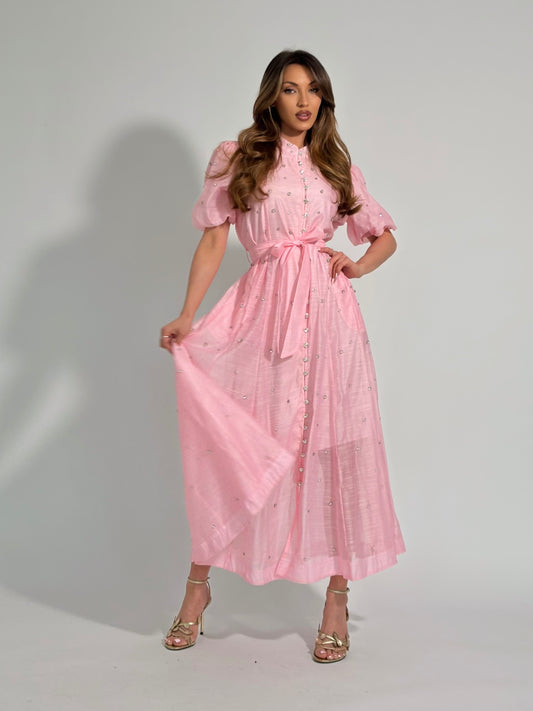 Дълга рокля Clarina с кристални камъни