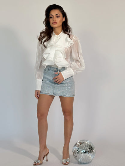 Дънкова пола с камъни Doris