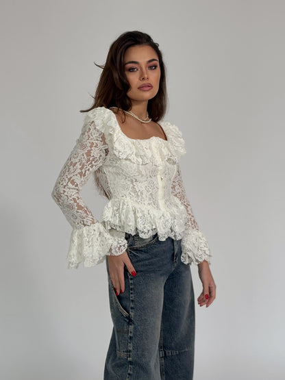 Дантелена блуза корсет Leyla