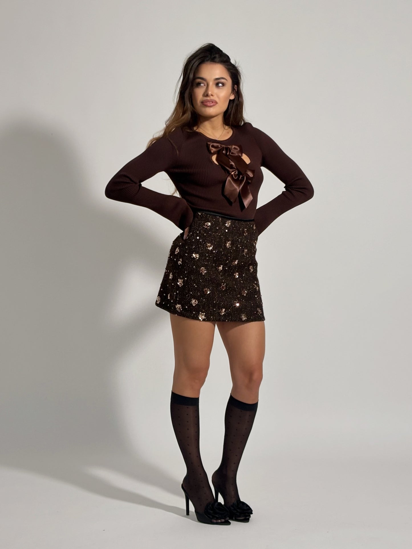 Боди Anisa с подвижни сатенени панделки