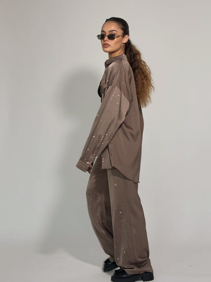 Сатенен комплект Ohara с камъни