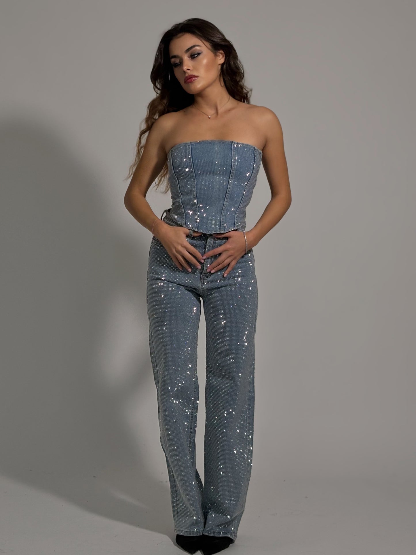 Дънки с камъни Glam