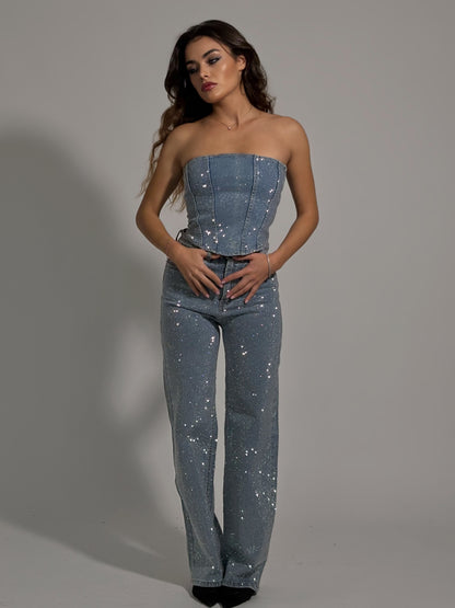 Дънки с камъни Glam