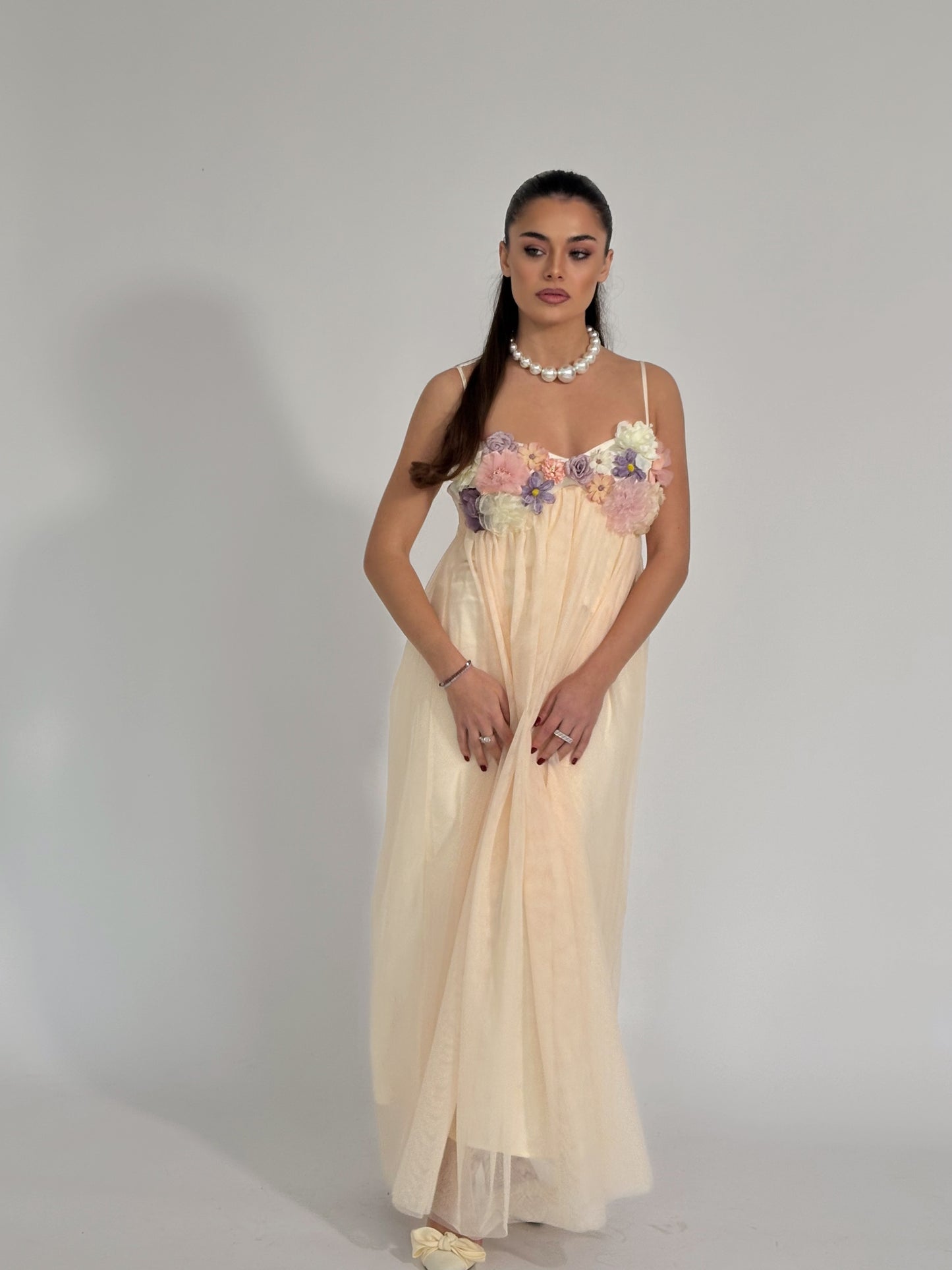 Rochie Vella din tul cu flori