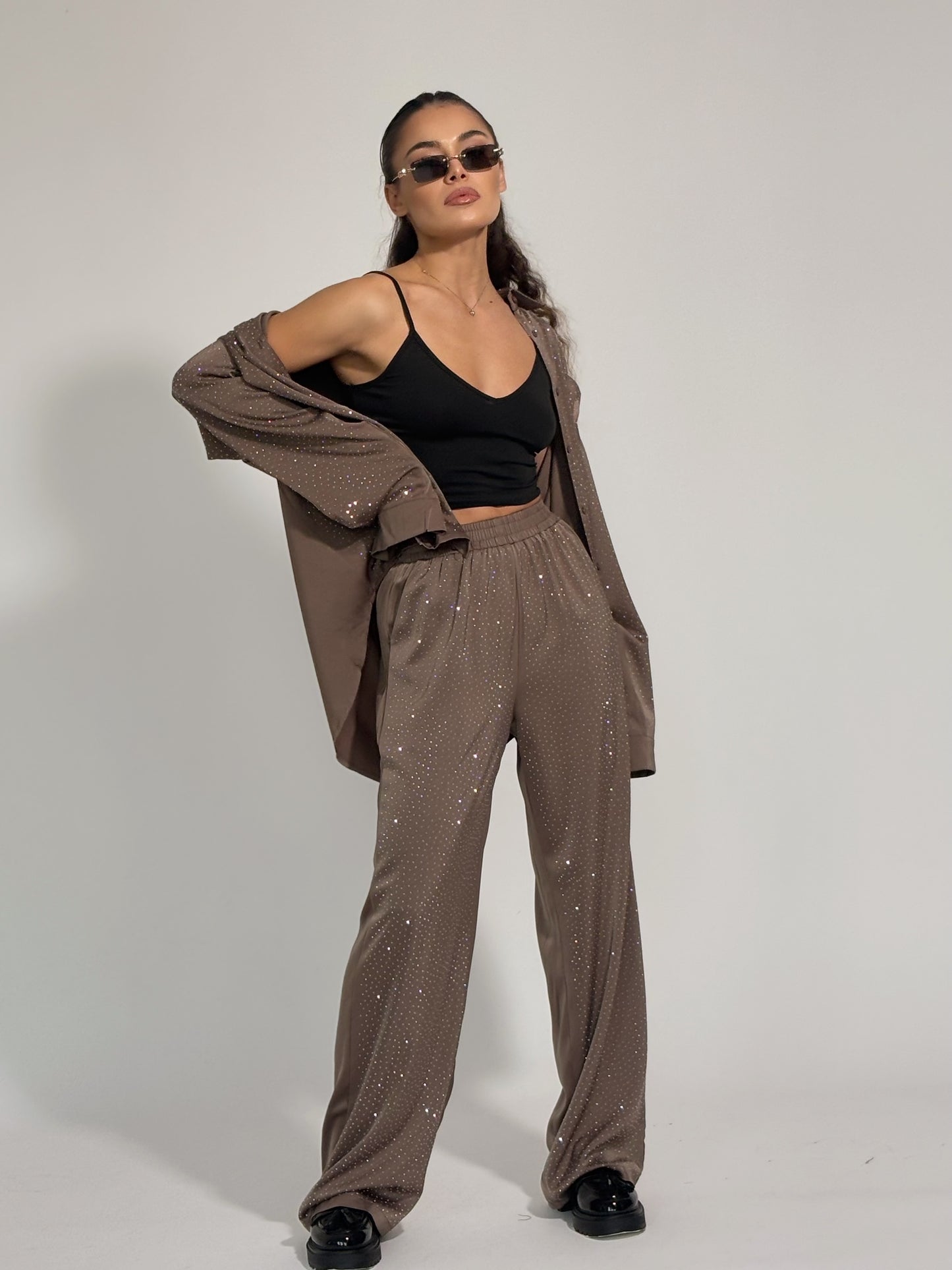 Сатенен комплект Ohara с камъни