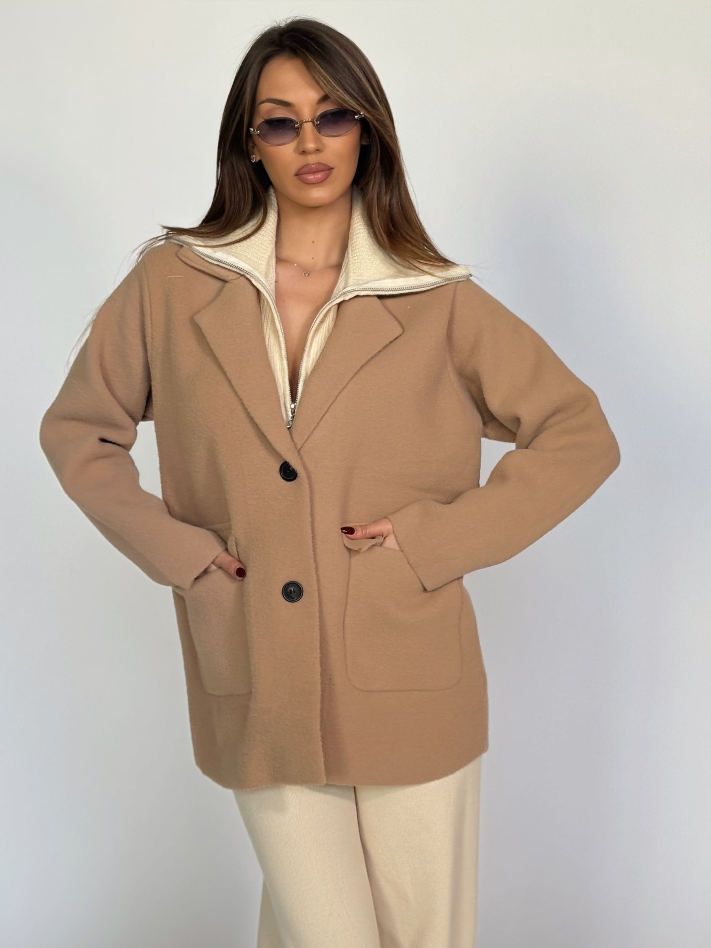 Палто Palmar с подвижен елемент на пуловер