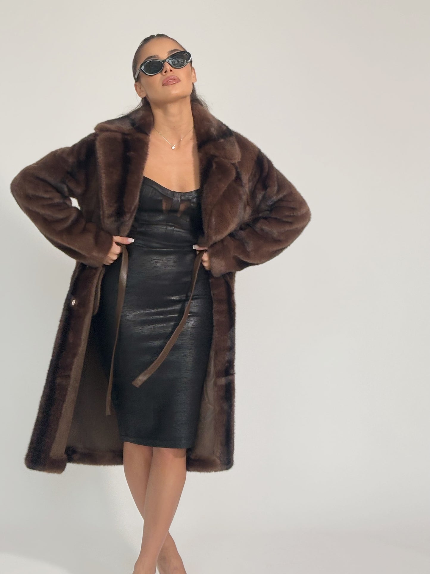 Палто от косъм Cruelly с колан