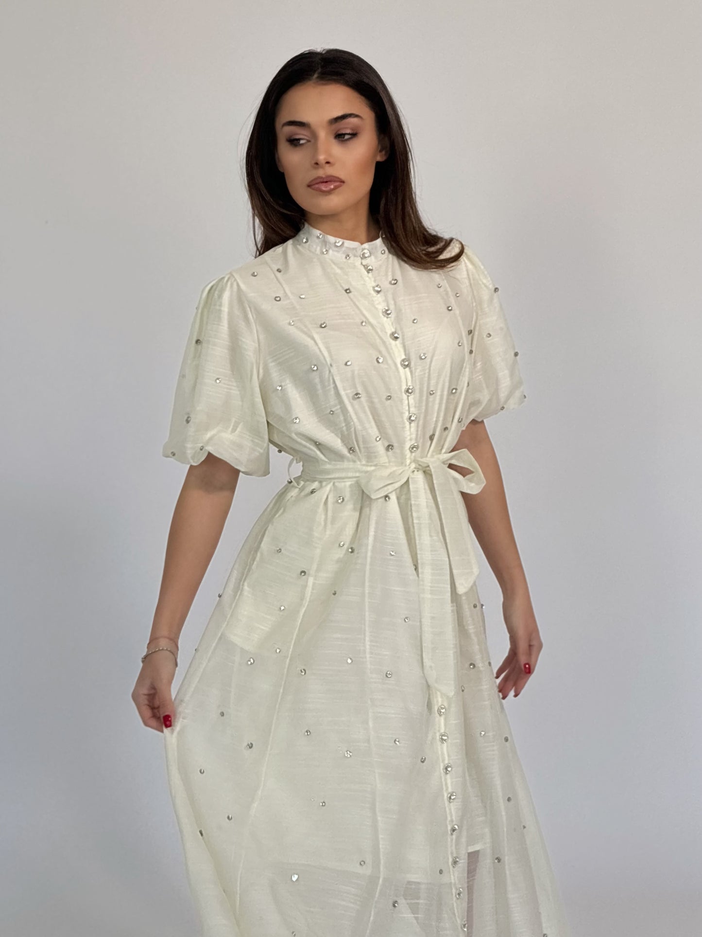 Rochie Carmen cu pietre
