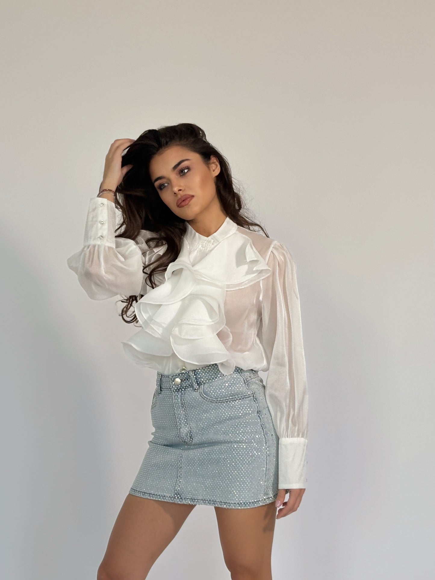 Дънкова пола с камъни Doris