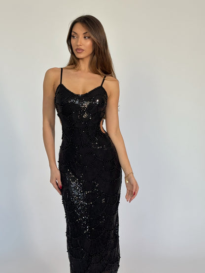 Рокля Arielle с пайети и перли