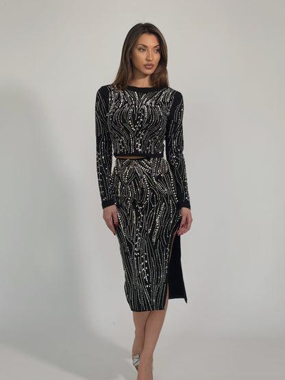 Комплект Lola с камъни и перли