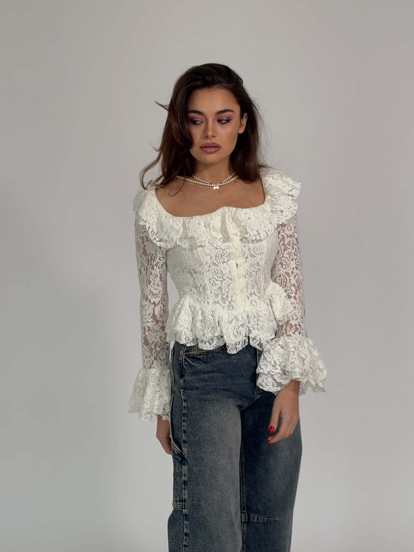 Дантелена блуза корсет Leyla