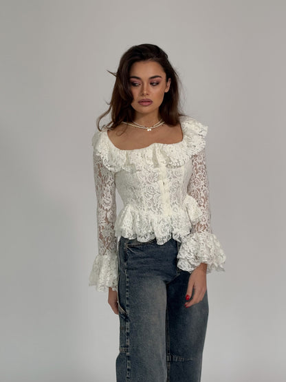 Дантелена блуза корсет Leyla