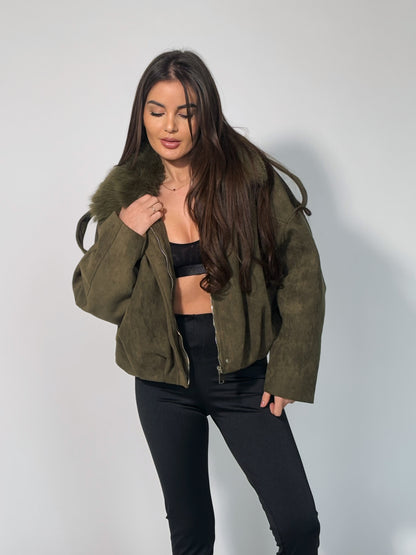 Велурено яке Romanita с пух