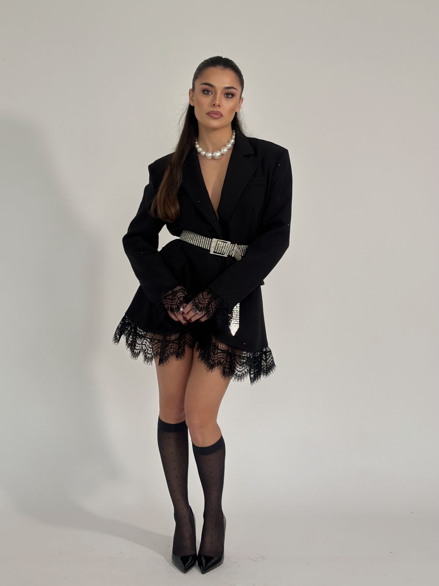 Блейзър Melisa с камъни и дантела