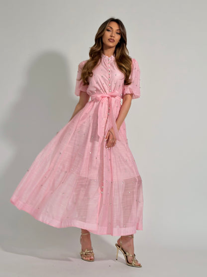 Дълга рокля Clarina с кристални камъни