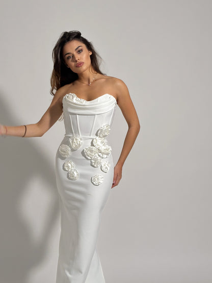 Бандажна рокля Emily с рози