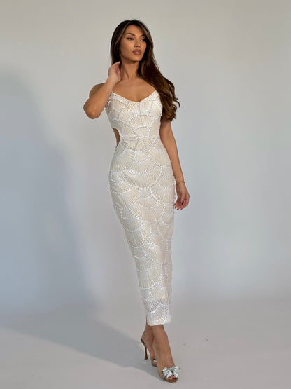 Рокля Arielle с пайети и перли