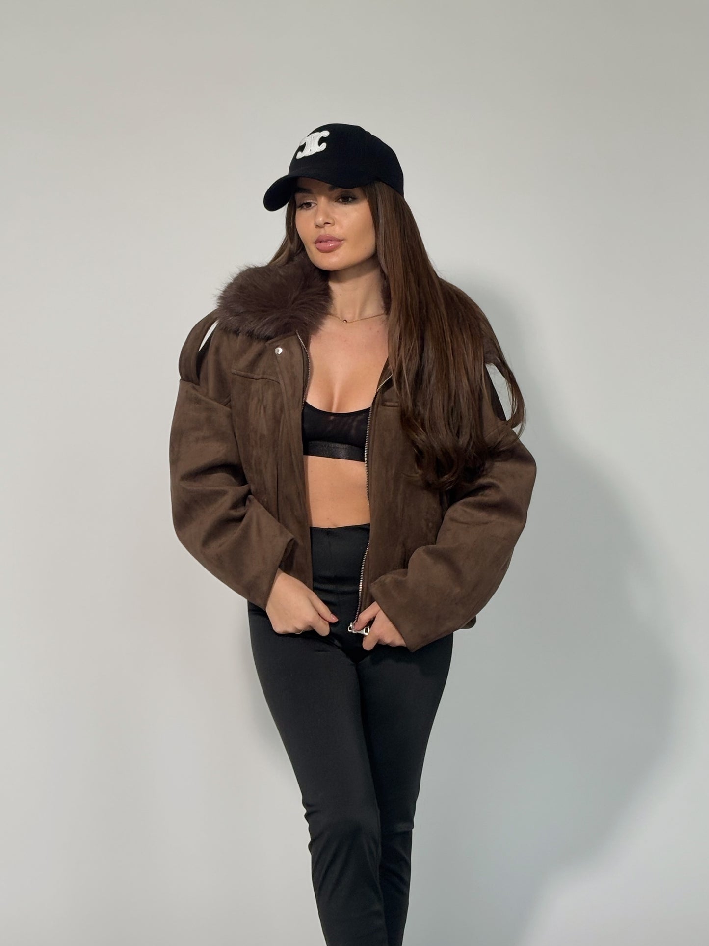 Велурено яке Romanita с пух