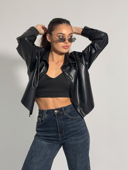 Кожено яке тип риза Violi