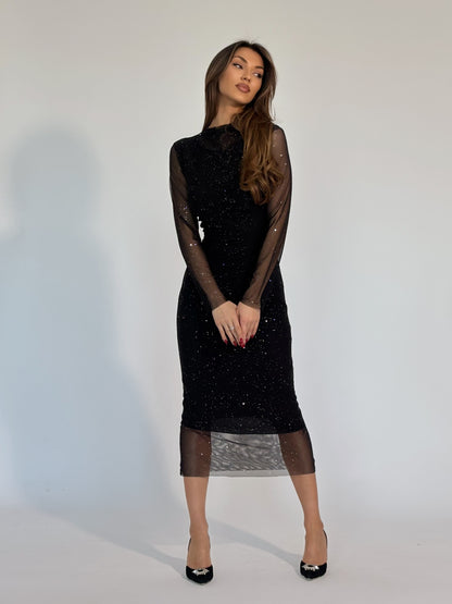 Тюлена рокля с лъскави частици Gia