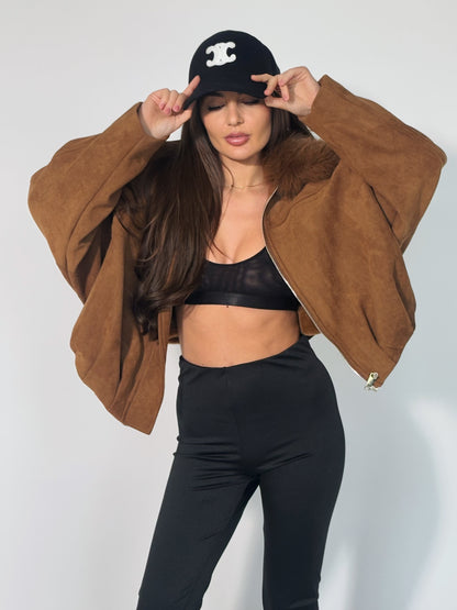 Велурено яке Romanita с пух